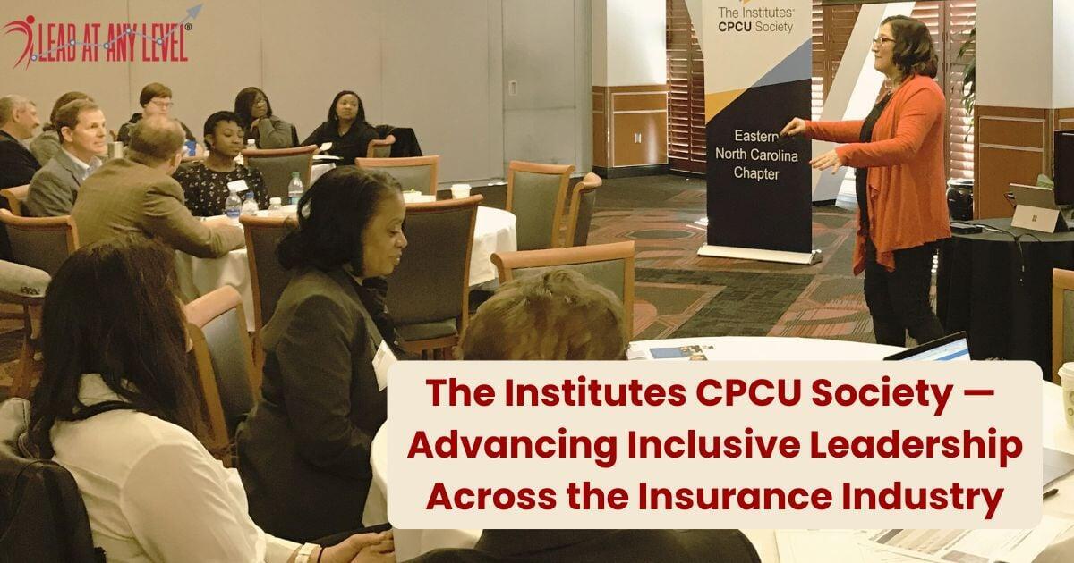 Amy Waninger speaks to a conference room of CPCU insurance professionals